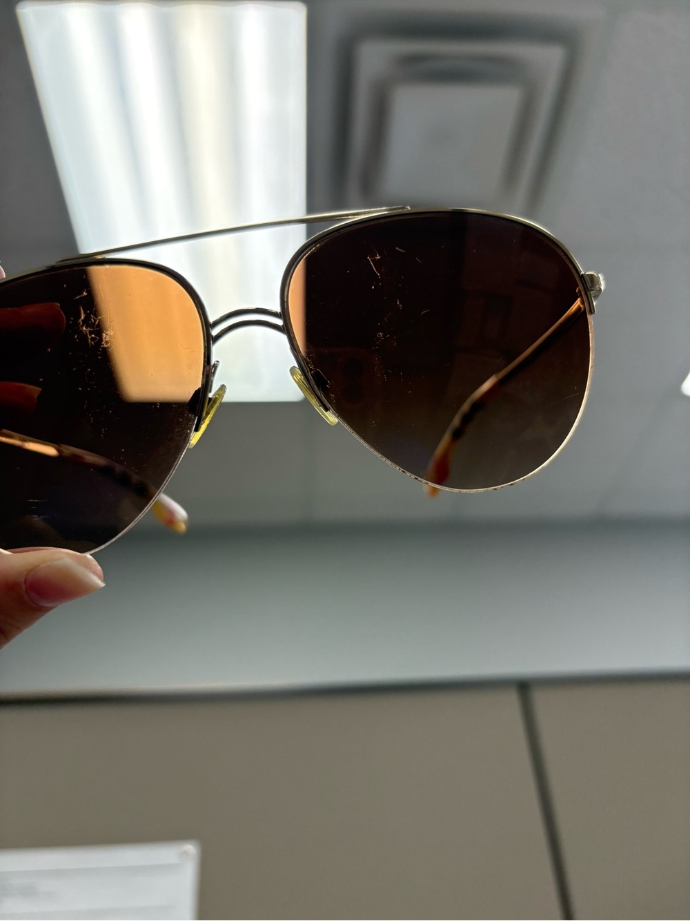 Burberry BE3113 Classic Aviator Sunglasses - Brown Lenses, Gold Frame - Picture 9 of 12